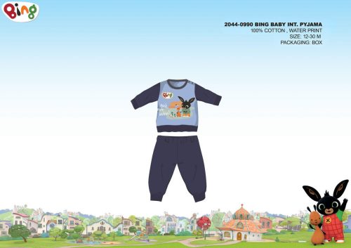 Pijama de bebé de interlock de algodón de invierno - Bing Bunny