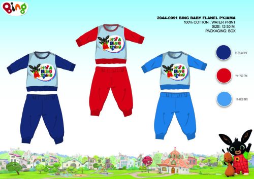 Pijama de bebé de algodón grueso de invierno - pijama de franela - Bing Bunny