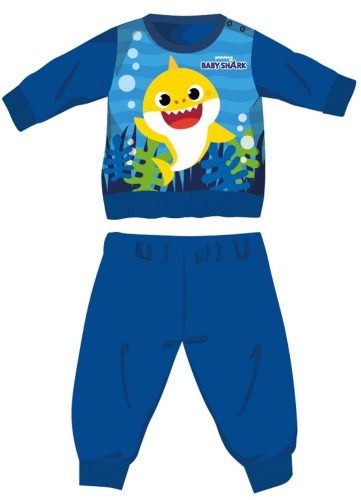 Baby Shark pijama de bebé de invierno grueso - pijama de franela de algodón - azul medio - 92