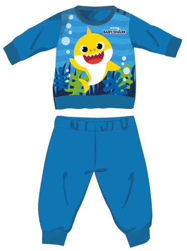 Baby Shark pijama de bebé de invierno grueso - pijama de franela de algodón - azul claro - 92