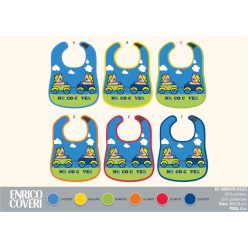  Pack de 6 baberos Enrico Coveri - babero de algodón 30 x 18 cm - azul