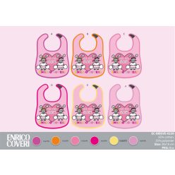   Pack de 6 baberos Enrico Coveri - babero de algodón 30 x 18 cm - rosa