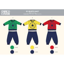   Pijama de bebé largo y delgado Enrico Coveri - pijama de 100% algodón - amarillo-azul oscuro - 74