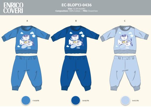 Pijama de bebé largo y delgado Enrico Coveri - pijama de 100% algodón - lila - 86