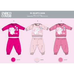   Pijama de bebé largo y delgado Enrico Coveri - pijama de 100% algodón - con estampado de elefante - rosa claro - 92