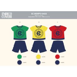   Enrico Coveri pijama de verano para bebé de manga corta - pijama de algodón 100% - rojo-azul oscuro - 92