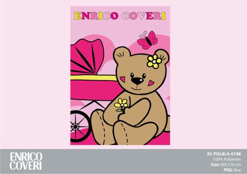 Manta polar para bebé Enrico Coveri - 90 x 120 cm - rosa