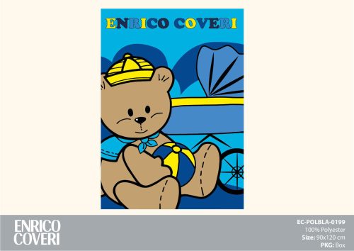 Manta polar para bebé Enrico Coveri - 90 x 120 cm - azul