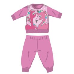   Pijama de bebé de algodón de invierno Flamingo - pijama interlock - rosa - 92