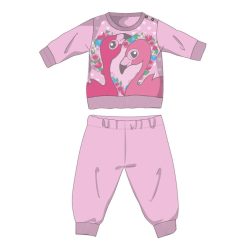   Pijama de bebé de algodón de invierno Flamingo - pijama interlock - rosa claro - 86