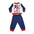 Pijama de bebé de algodón fino de manga larga - Mickey Mouse - One fly guy con estampado - Jersey - azul oscuro-rojo - 92