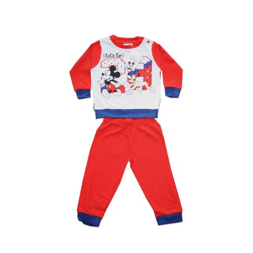 Pijama de bebé delgada de algodón - Mickey Mouse - Jersey - rojo - 80