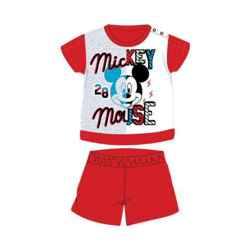 Pijama de bebé de algodón de manga corta de verano - Disney Mickey Mouse - rojo - 80
