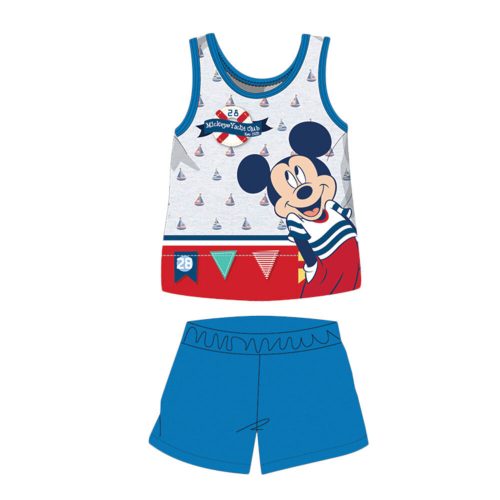 Pijama de bebé de algodón de verano sin mangas - Disney Mickey Mouse - azul medio - 80