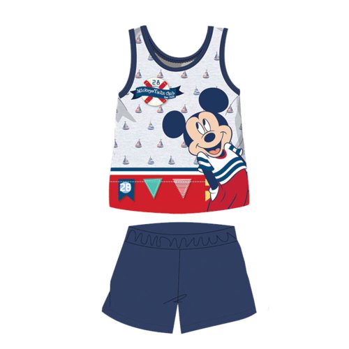 Pijama de bebé de algodón de verano sin mangas - Disney Mickey Mouse - azul oscuro - 92