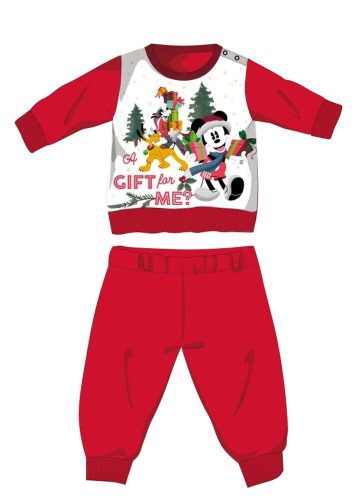 Disney Mickey Mouse pijama de bebé grueso de invierno de Navidad - pijama de franela de algodón - rojo - 92