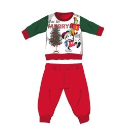   Disney Mickey Mouse pijama de bebé grueso de invierno de Navidad - pijama de franela de algodón - rojo-verde - 92