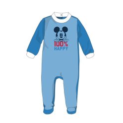   Rompers de bebé de Mickey Mouse de Disney de terciopelo - azul medio-blanco - para bebé de 1-3 meses