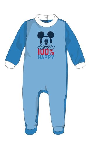 Rompers de bebé de Mickey Mouse de Disney de terciopelo - azul medio-blanco - para bebé de 3-6 meses