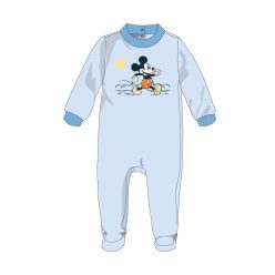   Enterizo de terciopelo de bebé Mickey Mouse de Disney - celeste - para bebés de 1 a 3 meses