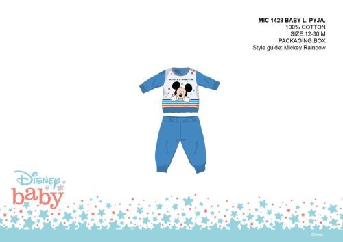 Pijama de bebé Mickey Mouse de Disney - pijama de algodón jersey - azul medio - 80