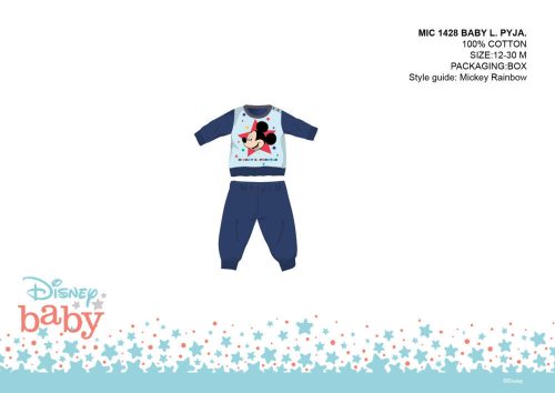 Pijama de bebé Mickey Mouse de Disney - pijama de algodón jersey - azul oscuro - 80