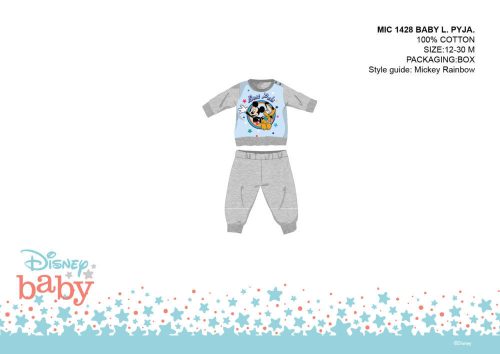 Pijama de bebé Mickey Mouse de Disney - pijama de algodón jersey - gris - 80