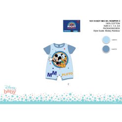   Enterizo de verano de bebé Mickey Mouse de Disney con mangas cortas - azul claro-azul - para bebés de 0 a 1 mes