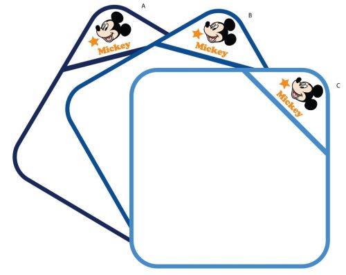 Toalla con capucha bordada de Mickey de Disney - 70 x 70 cm - azul claro