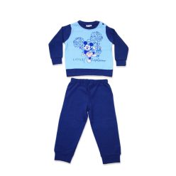   Pijama de bebé de franela de invierno - Mickey Mouse - azul oscuro - 92