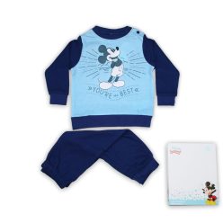   Pijama de bebé de algodón grueso de invierno - Mickey Mouse - el mejor - azul oscuro - 86