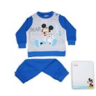 Pijama de bebé de algodón grueso de invierno - Mickey Mouse - azul medio - 92