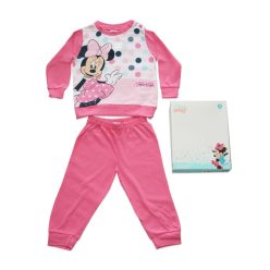   Pijama de bebé de algodón fino de manga larga - Minnie Mouse de lunares - Jersey - rosa - 80