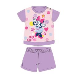   Pijama de bebé de algodón de verano de manga corta - Disney Minnie Mouse - estrellado - lila claro - 92