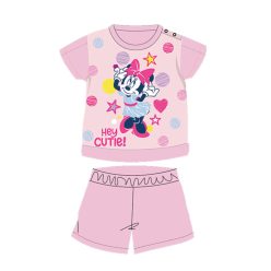   Pijama de bebé de algodón de verano de manga corta - Disney Minnie Mouse - estrellado - rosa claro - 80
