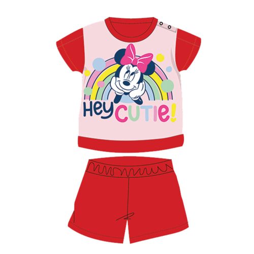 Pijama de bebé de algodón de verano de manga corta - Disney Minnie Mouse - rojo - 92
