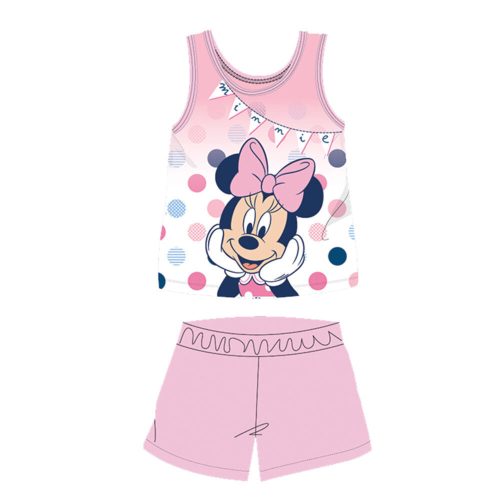 Pijama de bebé de algodón de verano sin mangas - Disney Minnie Mouse - rosa claro - 92