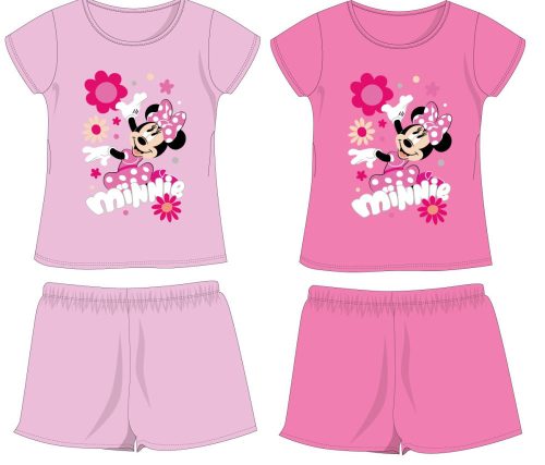 Conjunto de verano de algodón de Disney Minnie Mouse - camiseta y pantalón corto - rosa claro - 110