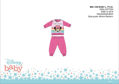 Disney Minnie Mouse pijama de bebé - pijama de algodón jersey - rosa oscuro - 80