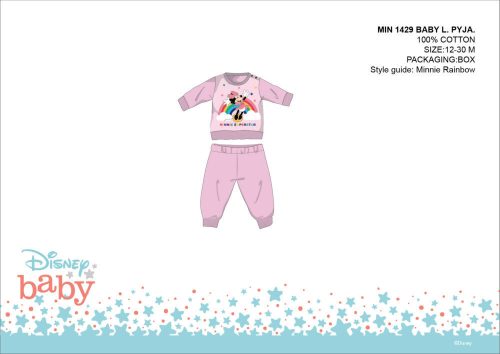 Disney Minnie Mouse pijama de bebé - pijama de algodón jersey - rosa claro - 80