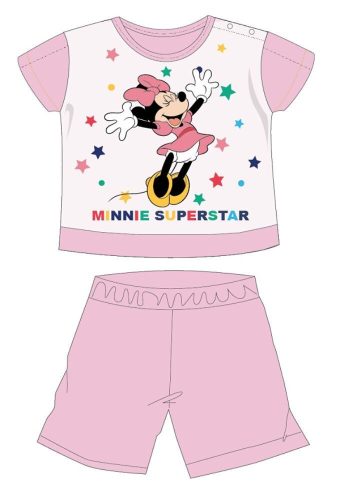 Disney Minnie Mouse summer short-sleeved baby pajama - cotton jersey pajama - with Minnie Superstar print - light pink - 92