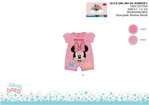 Disney Minnie ratón mono corto de verano para bebé - rosa - para bebés de 0-1 mes