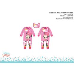   Enterizo de bebé Minnie Mouse de Disney con delantal - rosa-rojo - para bebés de 1 a 3 meses