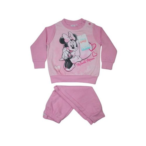 Pijama de bebé de franela de invierno - Minnie Mouse - rosa claro - 92