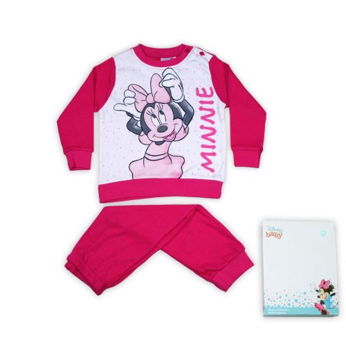 Pijama de bebé de algodón de invierno - Minnie Mouse - rosa - 80