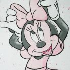 Pijama de bebé de algodón de invierno - Minnie Mouse - rosa - 80