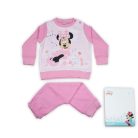 Pijama de bebé de algodón grueso de invierno - Minnie Mouse - rosa claro - 92
