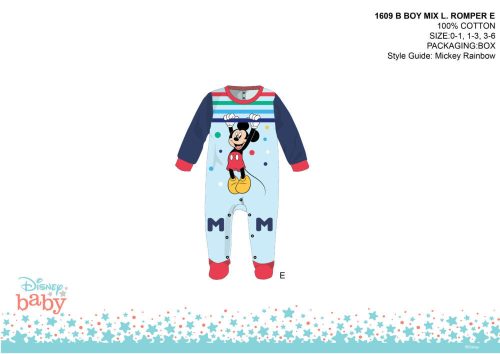 Rompers de bebé de Mickey Mouse de Disney - azul claro-rojo - para bebé de 1-3 meses