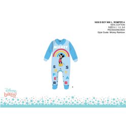   Rompers de bebé de Mickey Mouse de Disney - con cuello - azul claro-azul claro - para bebé de 1-3 meses