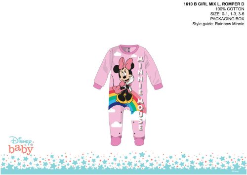 Enterizo de bebé Minnie Mouse de Disney - rosa claro-lila - para bebés de 1 a 3 meses